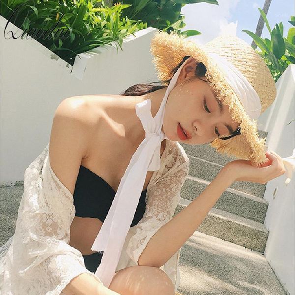 lace strap straw hat bow wide grass female summer cap beach visor outdoor holiday beach sun protection hat collapsible cr65951, Blue;gray
lace strap straw hat bow wide grass female summer cap beach visor outdoor holiday beach sun protection hat collapsible cr65951, Blue;gray