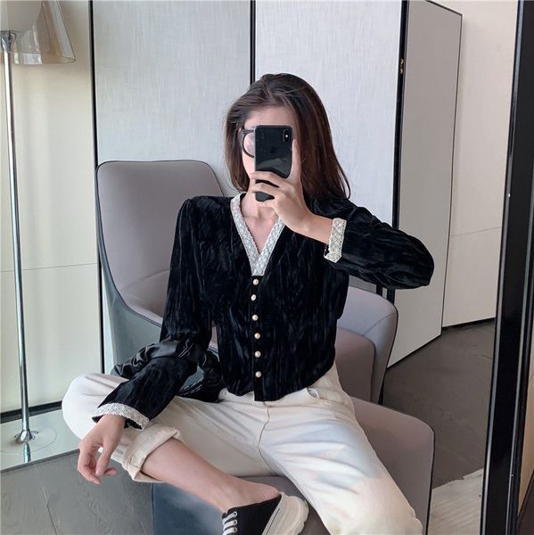 2021 new velvet long sleeve crop casual lace women short button up shirt 2021 spring plus size korean fashion clothing ladies 0phq, White
2021 new velvet long sleeve crop casual lace women short button up shirt 2021 spring plus size korean fashion clothing ladies 0phq, White