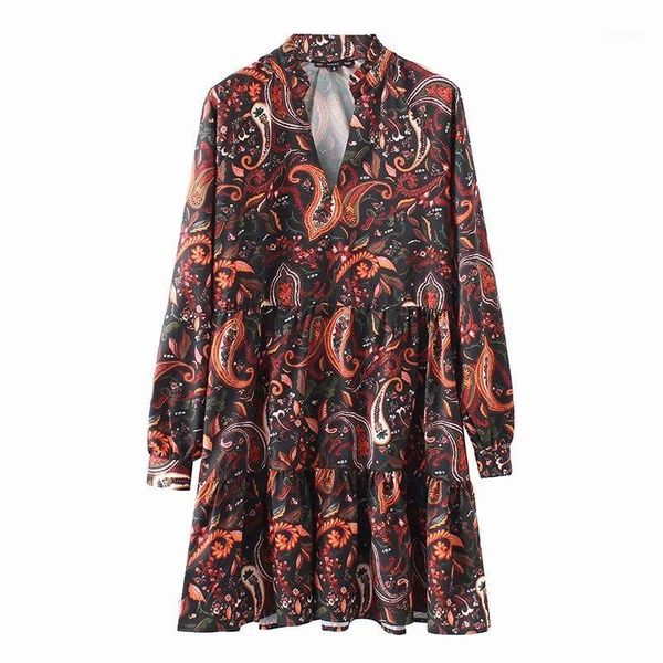 casual dresses women vintage v neck paisley floral print ruffles cake dress ladies long sleeve agaric lace vestidos loose ds16711, Black;gray
casual dresses women vintage v neck paisley floral print ruffles cake dress ladies long sleeve agaric lace vestidos loose ds16711, Black;gray