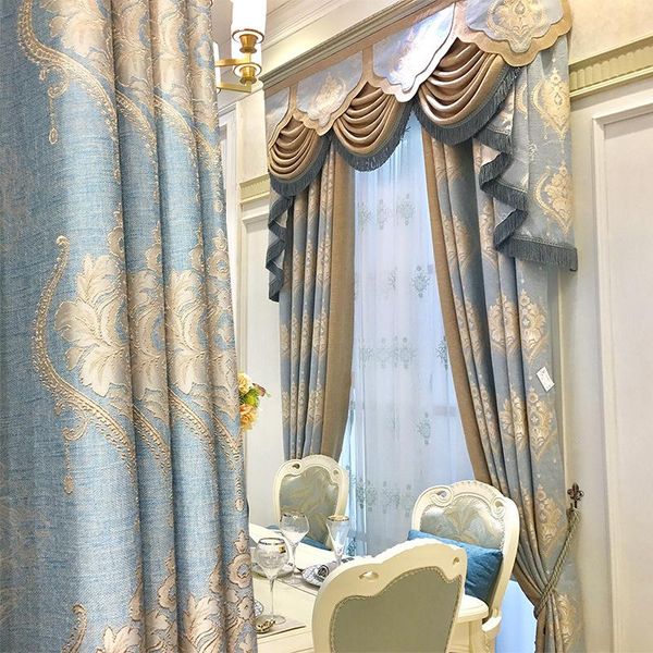 luxury european-style cotton and linen jacquard shade cloth classical american linen embroidered window screen awning curtain
luxury european-style cotton and linen jacquard shade cloth classical american linen embroidered window screen awning curtain