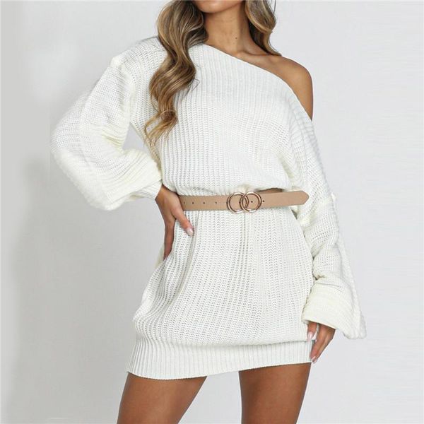 autumn fashion women lantern sleeve off shoulder sweater dress, oblique shoulder solid color knitted dress s-xl 2021 new hot, Black;gray
autumn fashion women lantern sleeve off shoulder sweater dress, oblique shoulder solid color knitted dress s-xl 2021 new hot, Black;gray