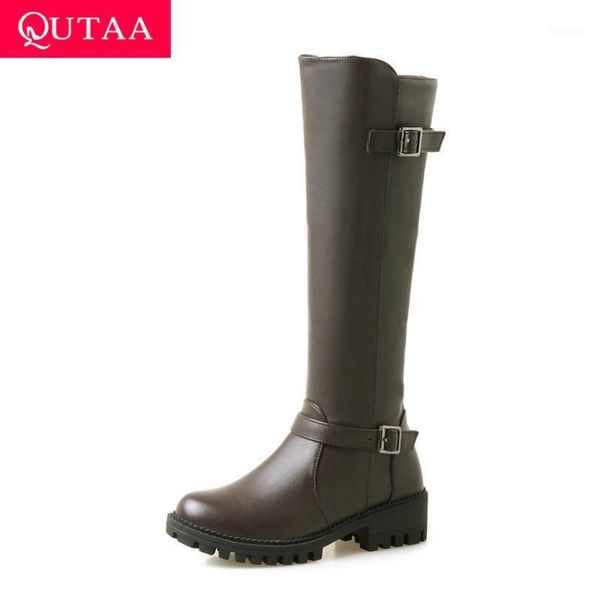 boots qutaa 2021 buckle zipper fashion knee high autumn winter round toe long pu square heel women shoes big size 34-431, Black
boots qutaa 2021 buckle zipper fashion knee high autumn winter round toe long pu square heel women shoes big size 34-431, Black