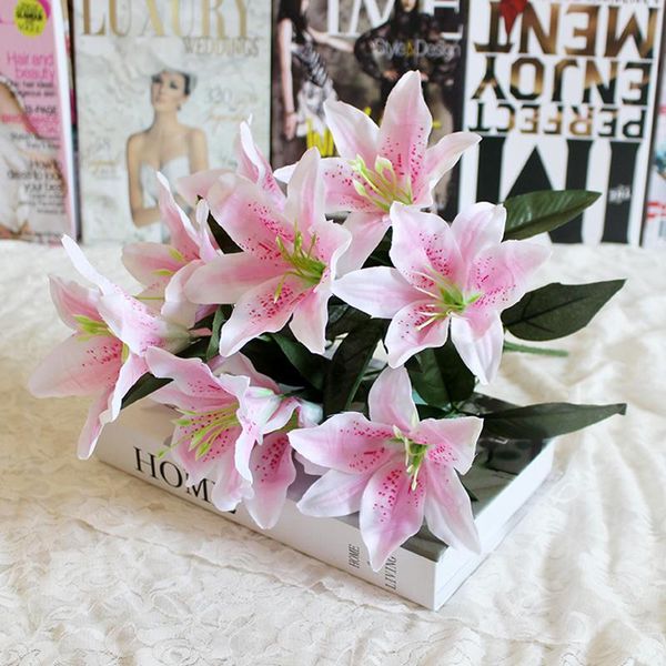 1pcs 10 heads multicolor artificial lily flower bouquet fake flowers bridal flower wedding wreath decoration
1pcs 10 heads multicolor artificial lily flower bouquet fake flowers bridal flower wedding wreath decoration