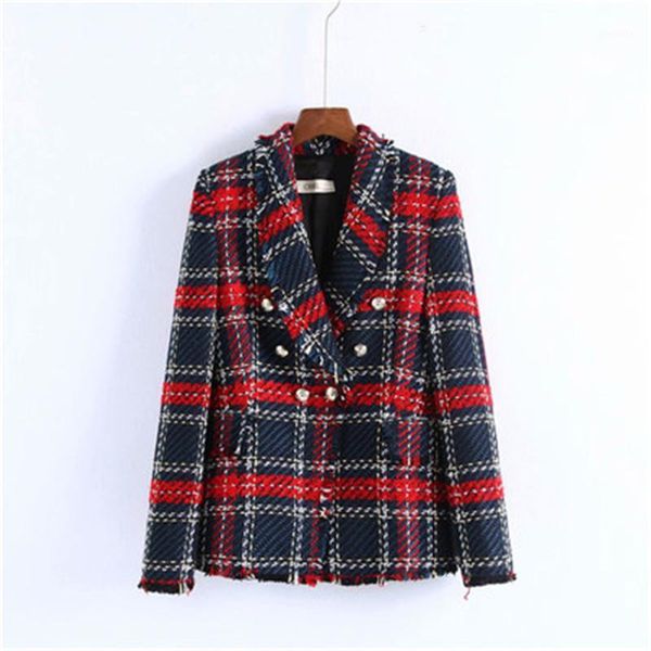 2020 women spring autumn vintage tweed red plaid blazer double breasted tassel suit soft wool office jacket coat lady outerwear1, White;black
2020 women spring autumn vintage tweed red plaid blazer double breasted tassel suit soft wool office jacket coat lady outerwear1, White;black