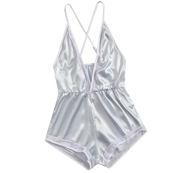 women silk thick satin sling one-piece lingerie v-neck sleeveless backless pajamas sports underwear erotic lingerie #n, White;black 
women silk thick satin sling one-piece lingerie v-neck sleeveless backless pajamas sports underwear erotic lingerie #n, White;black