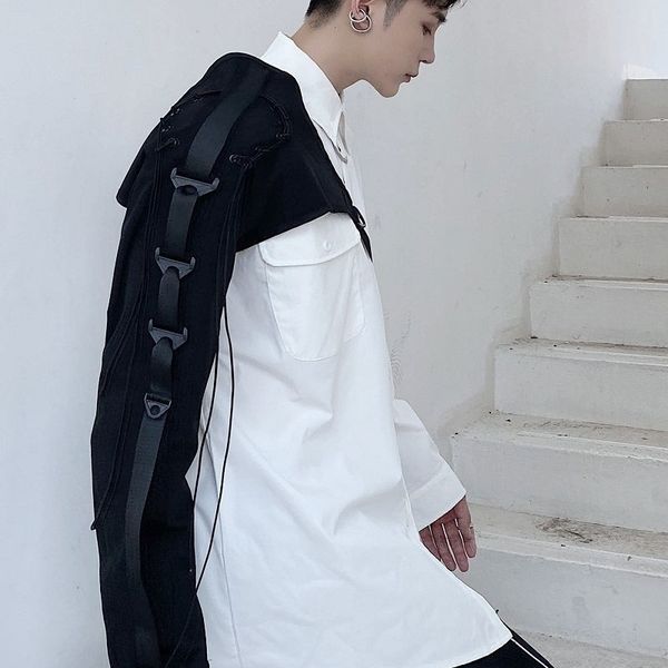 the harajuku 2021 t black hip-hop shirt long-sleeve personality stylist hair vest with stage attire on 64fu 1rib, White;black
the harajuku 2021 t black hip-hop shirt long-sleeve personality stylist hair vest with stage attire on 64fu 1rib, White;black