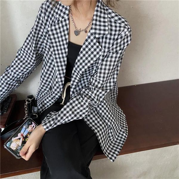women's suits & blazers mazefeng 2021 black plaid chic jackets womens retro lattices lapel slim women all-match long sleeve jacket coat, White;black
women's suits & blazers mazefeng 2021 black plaid chic jackets womens retro lattices lapel slim women all-match long sleeve jacket coat, White;black