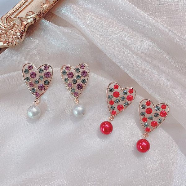 love heart earrings sweet pink gifts for women girlfriend girls shine sequins imitation rhinestone korean style daily ear stud, Silver
love heart earrings sweet pink gifts for women girlfriend girls shine sequins imitation rhinestone korean style daily ear stud, Silver