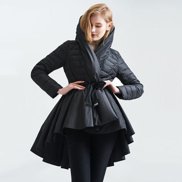 women's down & parkas loose plus size elegant winter coat hooded hat tide belt hem white duck jackets women warm solid outerwear y1081, Black
women's down & parkas loose plus size elegant winter coat hooded hat tide belt hem white duck jackets women warm solid outerwear y1081, Black