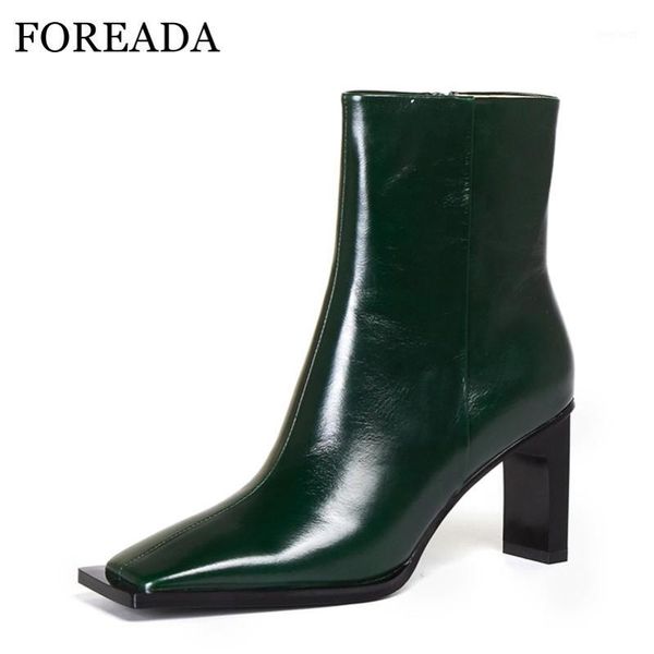 foreada high heel woman boots real leather ankle boots zipper block heel short square toe ladies shoes autumn winter green1, Black
foreada high heel woman boots real leather ankle boots zipper block heel short square toe ladies shoes autumn winter green1, Black