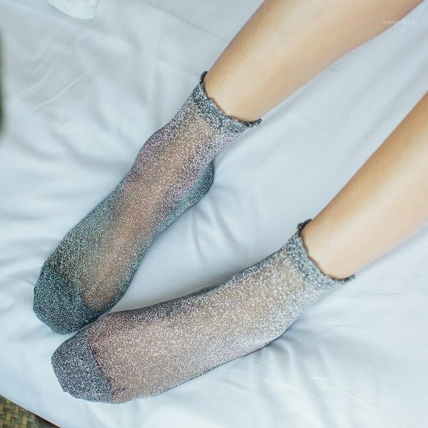 women fashion shiny socks trendy girls glitter ankles socks spring summer thin gauze transparent lady sox cute soft meias1, Black;white
women fashion shiny socks trendy girls glitter ankles socks spring summer thin gauze transparent lady sox cute soft meias1, Black;white