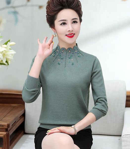 2019 autumn winter new middle-aged women's sweater pullover jumper women comfortable elegant women's cashmere sweater qyy1001, White;black
2019 autumn winter new middle-aged women's sweater pullover jumper women comfortable elegant women's cashmere sweater qyy1001, White;black