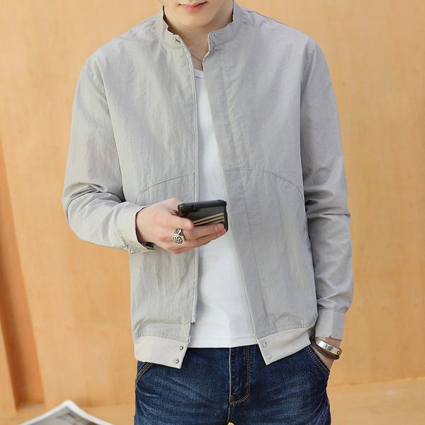 new sun protection clothing summer casual stand collar thin jacket quick dry solid color comfortable, Black;brown
new sun protection clothing summer casual stand collar thin jacket quick dry solid color comfortable, Black;brown