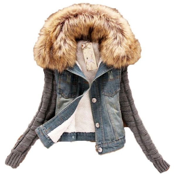danjeaner winter толстые тонкий женщины ветровка джинсовая куртка меховой воротник плюс размер длинные рукава короткие пальто jean casaco fe, Black;brown
danjeaner winter толстые тонкий женщины ветровка джинсовая куртка меховой воротник плюс размер длинные рукава короткие пальто jean casaco fe, Black;brown