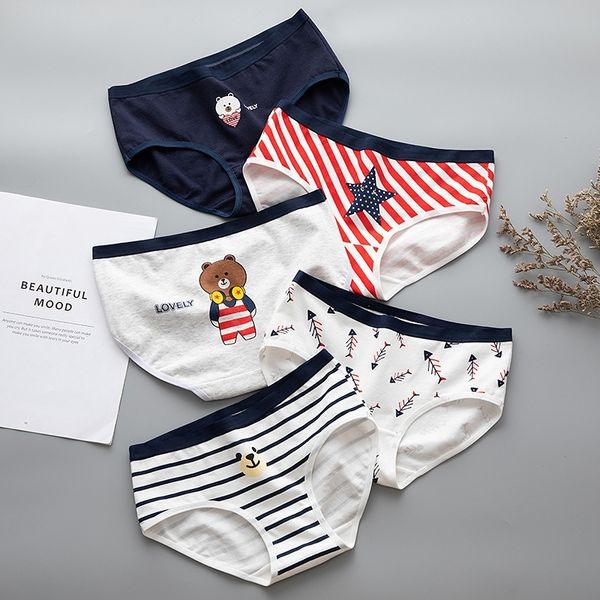 5pcs women underwear panties stripe cotton ladies briefs cute cartoon underpants plus size xl/xxl animal print sale items y200425, Black;pink
5pcs women underwear panties stripe cotton ladies briefs cute cartoon underpants plus size xl/xxl animal print sale items y200425, Black;pink