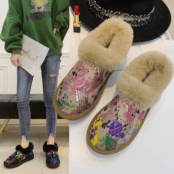 winter new fur one piece snow boots women's wool warm snow boots women's sports shoes, Black
winter new fur one piece snow boots women's wool warm snow boots women's sports shoes, Black