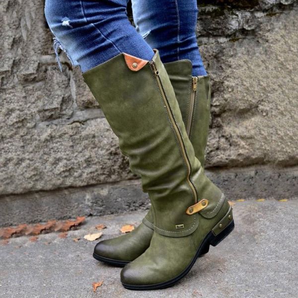 fashion leather boots zip knee middle tube boots women autumn winter warm snow women western style cowboy riding boot, Black
fashion leather boots zip knee middle tube boots women autumn winter warm snow women western style cowboy riding boot, Black