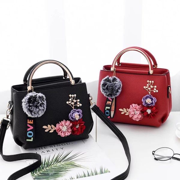 women bag leather handbag women shoulder bag tote flowers shell a main femme rivets fur ball pendant luxury designer ladies
women bag leather handbag women shoulder bag tote flowers shell a main femme rivets fur ball pendant luxury designer ladies