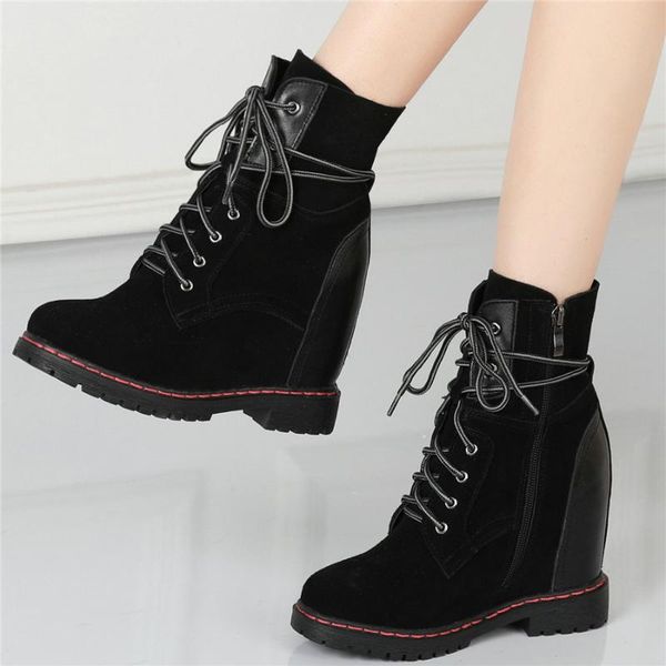 punk creepers women lace up genuine leather high heel ankle boots female high round toe platform pumps shoes casual shoes, Black
punk creepers women lace up genuine leather high heel ankle boots female high round toe platform pumps shoes casual shoes, Black