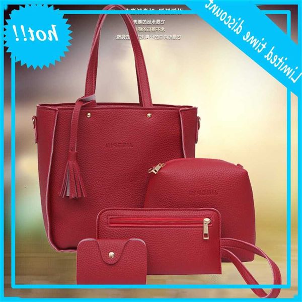 new fashion women's solid color simple litchi pattern tassel 4-piece one shoulder bag
new fashion women's solid color simple litchi pattern tassel 4-piece one shoulder bag