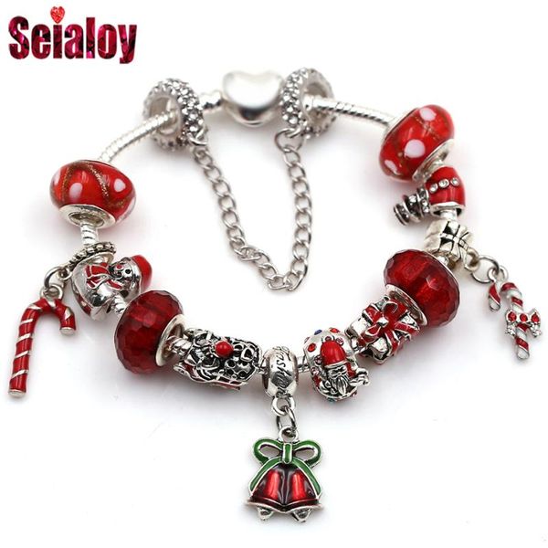 charm bracelets seialoy christmas bell cane for women original red crystal sled santa gift bag beads fine bracelet bangle gifts, Golden;silver
charm bracelets seialoy christmas bell cane for women original red crystal sled santa gift bag beads fine bracelet bangle gifts, Golden;silver