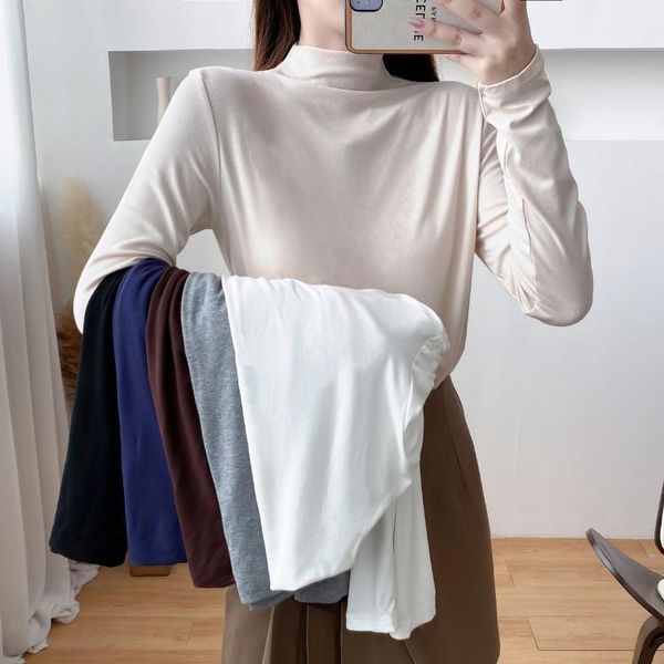 real modal half turtleneck bottoming shirt nv chun autumn and winter underwear long sleeved wild black slim shirt1, White
real modal half turtleneck bottoming shirt nv chun autumn and winter underwear long sleeved wild black slim shirt1, White