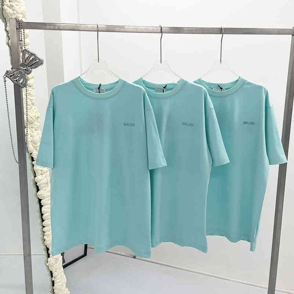 high version 22ss early fashion mint green short sleeve embroidered letters loose men's and women's round neck thin t-shirt, White
high version 22ss early fashion mint green short sleeve embroidered letters loose men's and women's round neck thin t-shirt, White
