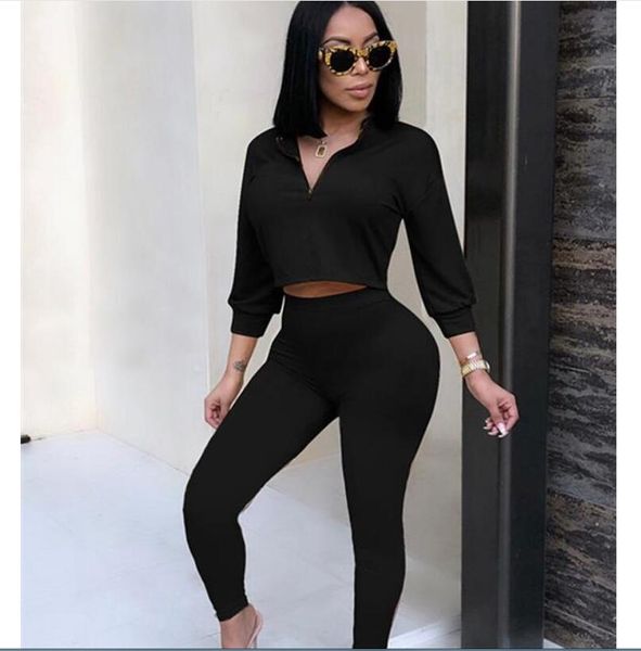 2021 european and american autumn new women's clothing solid color fashion long sleeve sports suit, Gray
2021 european and american autumn new women's clothing solid color fashion long sleeve sports suit, Gray