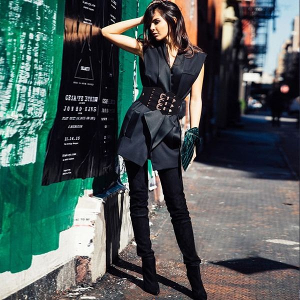 new fashion metal double clasp women buckle pu waistband vintage wide elastic belt girdle cinturones mujer y200501, Black;brown
new fashion metal double clasp women buckle pu waistband vintage wide elastic belt girdle cinturones mujer y200501, Black;brown
