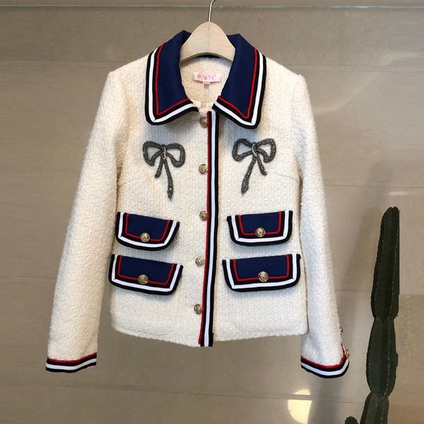 luxury runway tweed jacket turn-down collar gold button bow 2020 autumn winter woolen blend cashmere coat, Black
luxury runway tweed jacket turn-down collar gold button bow 2020 autumn winter woolen blend cashmere coat, Black