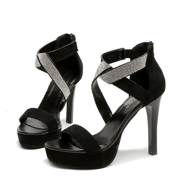 new high-heeled rhinestone sandals women's waterproof platform fish mouth high-heeled women's shoes in summer 2021, Black
new high-heeled rhinestone sandals women's waterproof platform fish mouth high-heeled women's shoes in summer 2021, Black