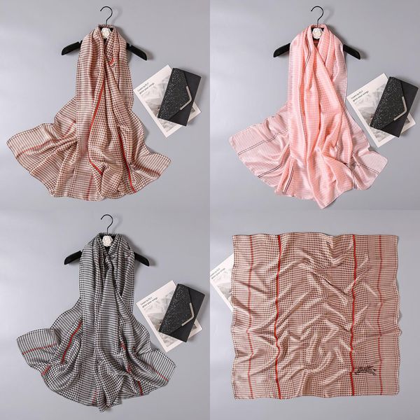 3 styles 2021 new arrival grid pattern print silk scarf charm women long shawls scarf fashion simple ladies scarves 90*180cm, Blue;gray
3 styles 2021 new arrival grid pattern print silk scarf charm women long shawls scarf fashion simple ladies scarves 90*180cm, Blue;gray