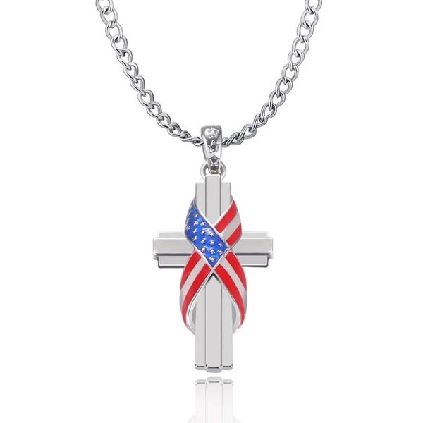 men's us flag cross pendant necklace 2021 new fashion personality jewelry necklace punk chains necklaces for male, Silver
men's us flag cross pendant necklace 2021 new fashion personality jewelry necklace punk chains necklaces for male, Silver
