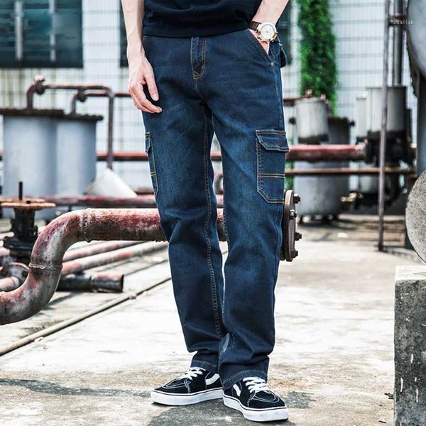 men's jeans trendy cargo men casual denim pants cotton straight trousers loose baggy black plus size man clothing1, Blue
men's jeans trendy cargo men casual denim pants cotton straight trousers loose baggy black plus size man clothing1, Blue