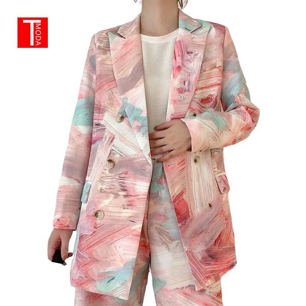 women's suits & blazers tmoda412 women 2021 fashion double breasted graffiti print coat vintage long sleeve pockets female outerwear ch, White;black
women's suits & blazers tmoda412 women 2021 fashion double breasted graffiti print coat vintage long sleeve pockets female outerwear ch, White;black