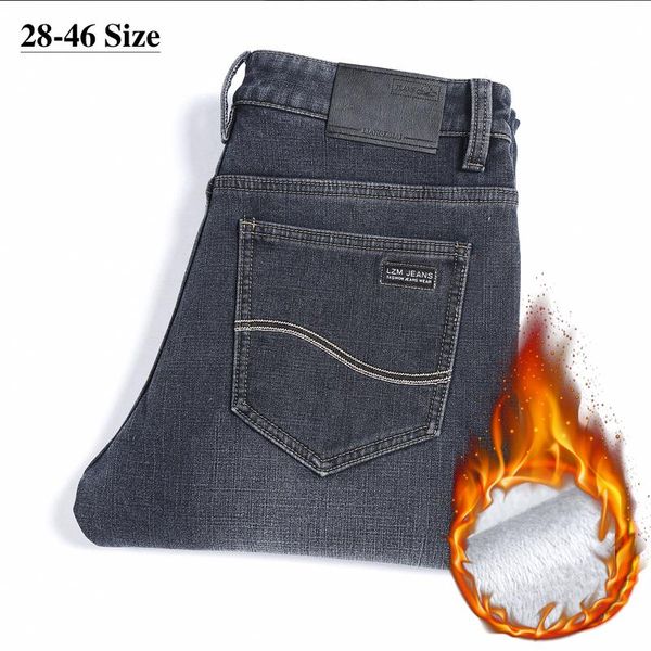 men's jeans plus size 42 44 46 winter men thicken fleece warm straight denim pants male classic business casual trousers black grey, Blue
men's jeans plus size 42 44 46 winter men thicken fleece warm straight denim pants male classic business casual trousers black grey, Blue