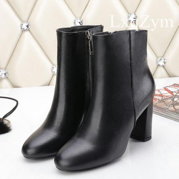 women genuine leather high heel boots ladies casual side zipper autumn winter shoes qualiy boots women ankle botines mujer, Black
women genuine leather high heel boots ladies casual side zipper autumn winter shoes qualiy boots women ankle botines mujer, Black