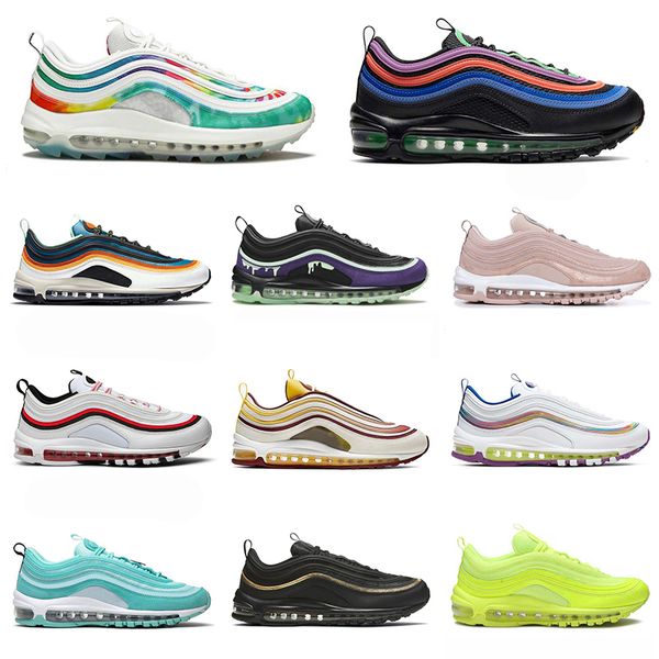 new 97s running shoes men women designer rainbow tropical twist tie-dye halloween white evergreen trainers outdoor sports sneakers 36-45, White;red
new 97s running shoes men women designer rainbow tropical twist tie-dye halloween white evergreen trainers outdoor sports sneakers 36-45, White;red