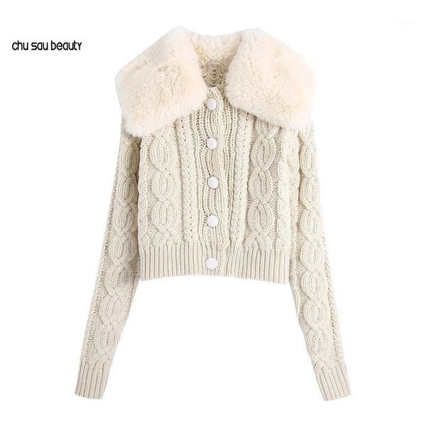 women 2021 fashion with faux fur cropped knitted cardigan sweater vintage long sleeve buttons female outerwear chic c2241, White
women 2021 fashion with faux fur cropped knitted cardigan sweater vintage long sleeve buttons female outerwear chic c2241, White
