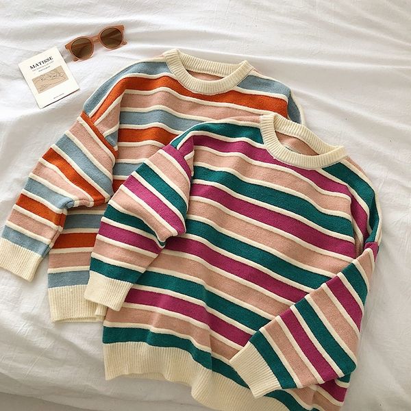 new women stripe sweater autumn winter loose long sleeve pullover korean ladies knitted patchwork korean sweaters 201030, White
new women stripe sweater autumn winter loose long sleeve pullover korean ladies knitted patchwork korean sweaters 201030, White