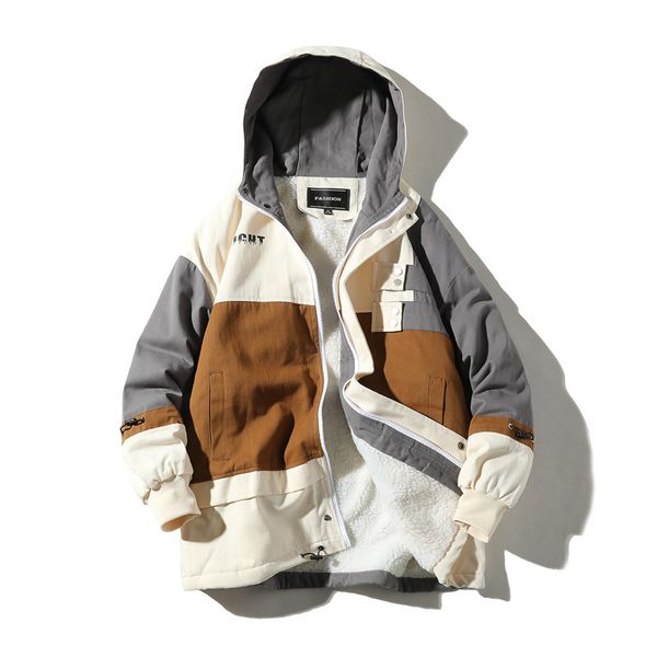 winter jacket casual patchwork loose parka coat hip hop clothes fashion warm lambswool jackets for men kg-641, Black
winter jacket casual patchwork loose parka coat hip hop clothes fashion warm lambswool jackets for men kg-641, Black