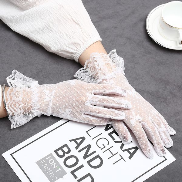 fashion lace bowknot women transparent fishnet gloves girls full finger sunscreen gants party, Blue;gray
fashion lace bowknot women transparent fishnet gloves girls full finger sunscreen gants party, Blue;gray