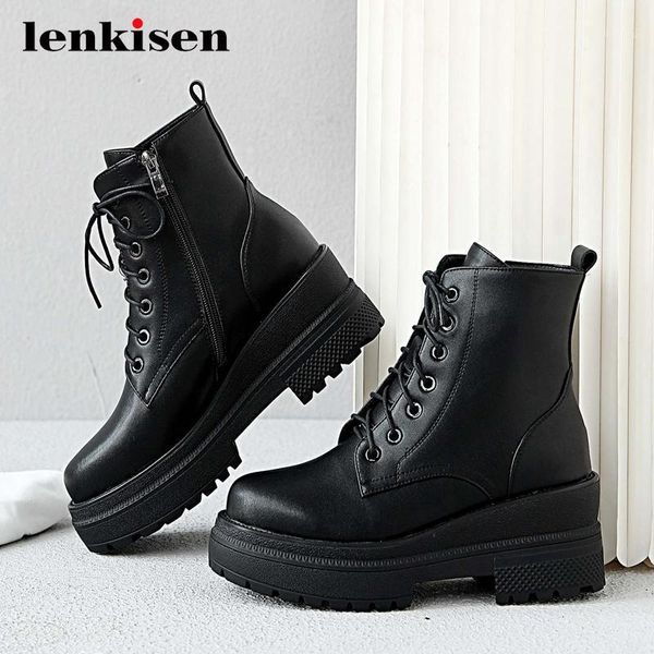 lenkisen 2020 winter new boots genuine leather cross-tied round toe high heels zipper fashion keep warm ankle boots l131, Black
lenkisen 2020 winter new boots genuine leather cross-tied round toe high heels zipper fashion keep warm ankle boots l131, Black