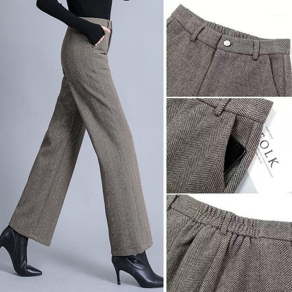 2021 women autumn winter woolen straight pant female casual stripted wide leg knitted trouser lady slim loose plus size pant h691, Black;white
2021 women autumn winter woolen straight pant female casual stripted wide leg knitted trouser lady slim loose plus size pant h691, Black;white