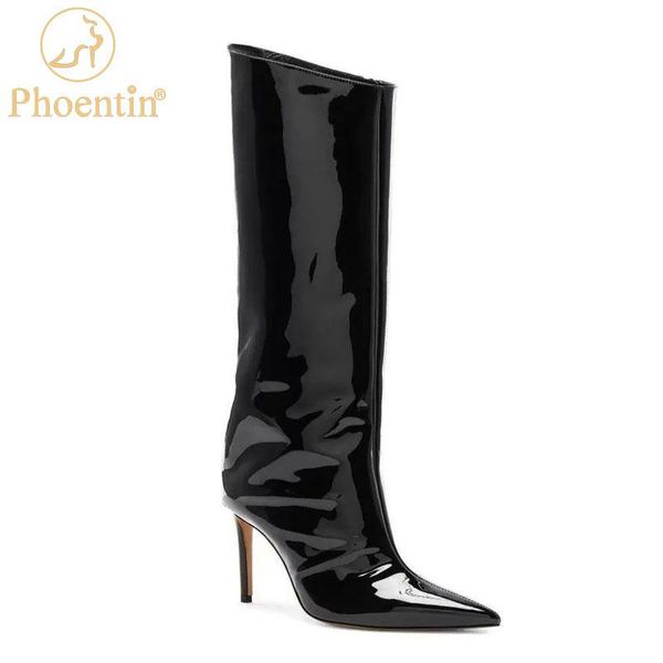 phoentin patent leather knee high boots pointed toe luxury designer shoes women stiletto super high heels zip closure ft1187, Black
phoentin patent leather knee high boots pointed toe luxury designer shoes women stiletto super high heels zip closure ft1187, Black