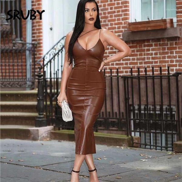 sruby spaghetti strap pu leather dress v-neck female ruched bodycon club party dress midi backless fashion dresses sundress1, Black;gray
sruby spaghetti strap pu leather dress v-neck female ruched bodycon club party dress midi backless fashion dresses sundress1, Black;gray