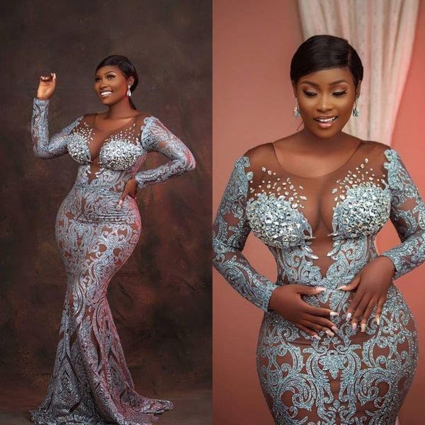 plus size illusion mermaid evening dresses african long sleeve sheer neck lace sequined crystal prom gowns women red carpet dress, Black;red
plus size illusion mermaid evening dresses african long sleeve sheer neck lace sequined crystal prom gowns women red carpet dress, Black;red