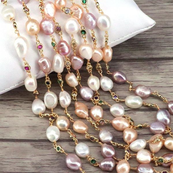 chains 3meters fresh water pearl beads for jewelry making, irregular links colorful zircon gold color rosary, Silver
chains 3meters fresh water pearl beads for jewelry making, irregular links colorful zircon gold color rosary, Silver