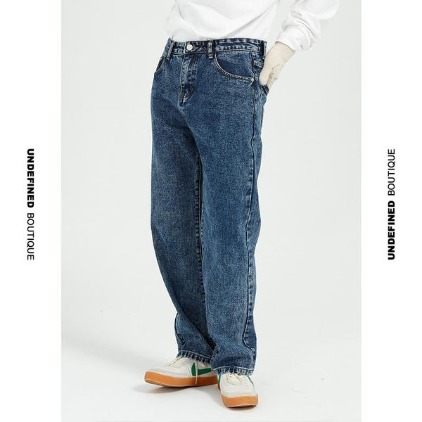 men's jeans undefined for men 2021 loose straight autumn wide pants brand denim trousers fashion, Blue 
men's jeans undefined for men 2021 loose straight autumn wide pants brand denim trousers fashion, Blue