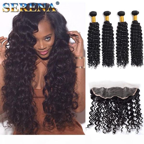 brazilian deep wave human hair weaves with 13x4 lace frontal ear to ear full head natural color can be dyed unprocessed human hair, Black;brown 
brazilian deep wave human hair weaves with 13x4 lace frontal ear to ear full head natural color can be dyed unprocessed human hair, Black;brown